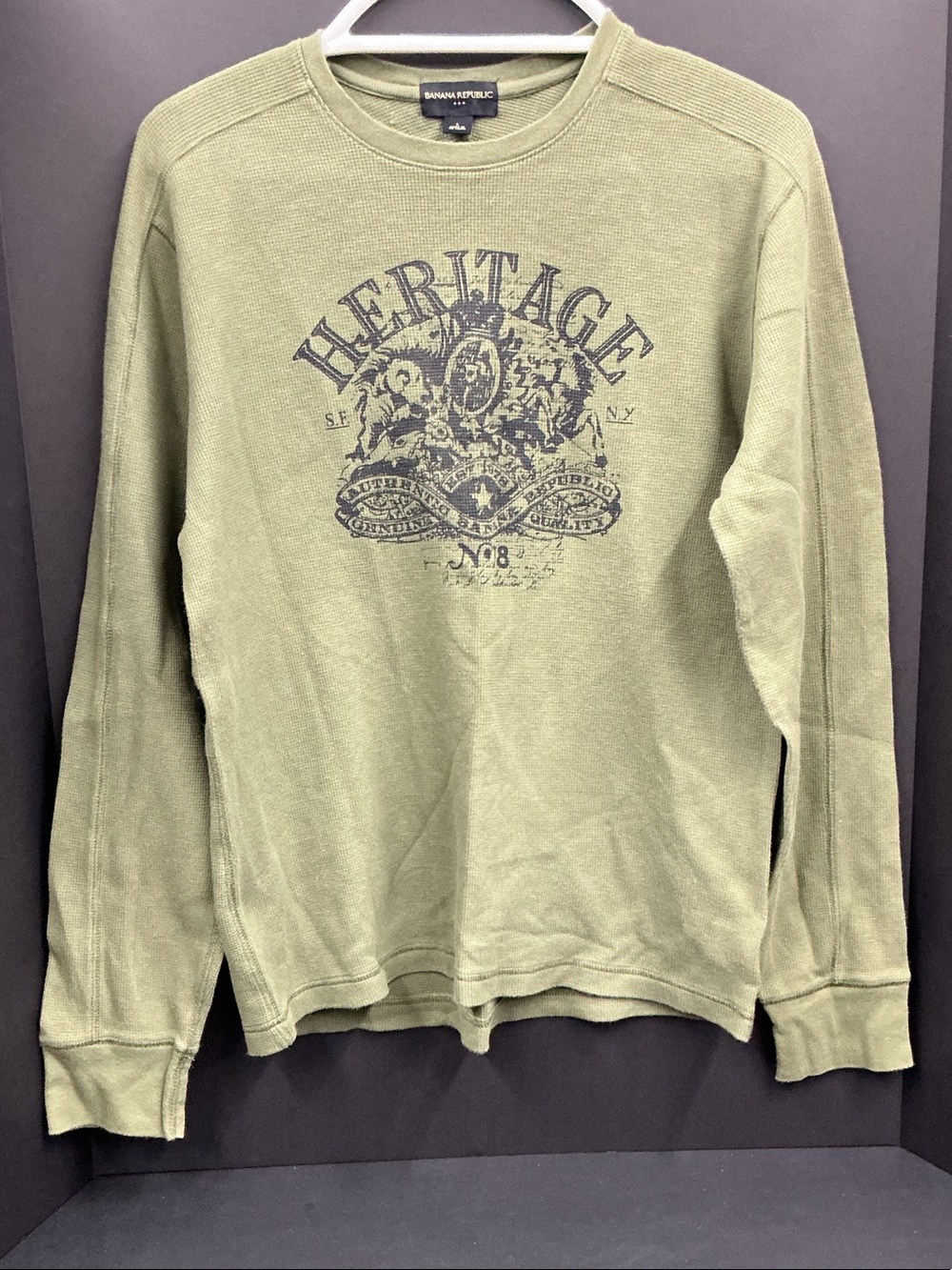 Banana Republic Olive Green Heritage Graphic Crewneck Sweater